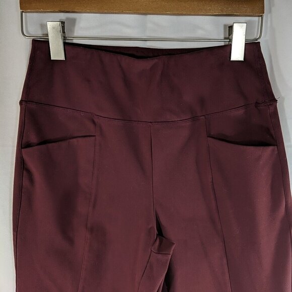 Along Fit Burgundy Red Plum Purple Bootcut Sweat Pants Yoga High Rise Large L - Picture 2 of 10